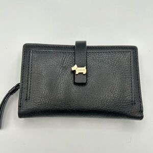 Radley Black Leather bifold Wallet Minimalist Classic